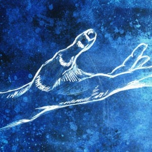 Blue Painting Of A Hand