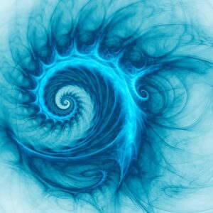 Space Snail Spiral Galaxy 3d Surreal Stock Illustration In Blue Color