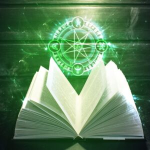 Book On The Table And Light & Magic Sign Comes Out Of It