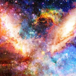 Cosmic Galaxy And Stars, Multi Color Cosmic Abstract Art Background