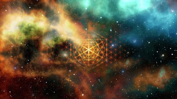 Space or galaxy abstract art with geometry shape